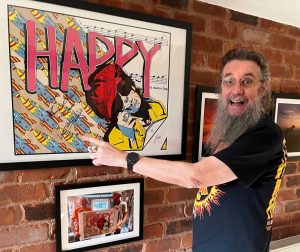 Krusher with his signed Happy Keef! print